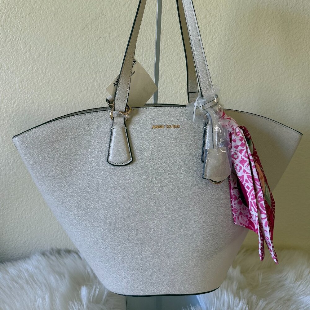 NWT Anne Klein Ingrid Tote Bag Strap and Handle Color Cream